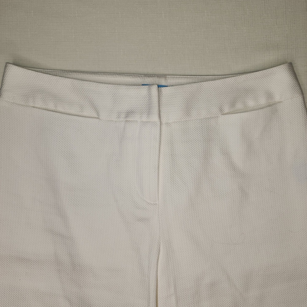 J McLaughlin White Pique Bermuda Shorts Womens 2 Textured Mid Rise Preppy Golf